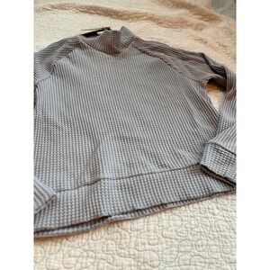 The North Face Women's Blue Flax Waffle Knit Mock Neck Sweater Medium